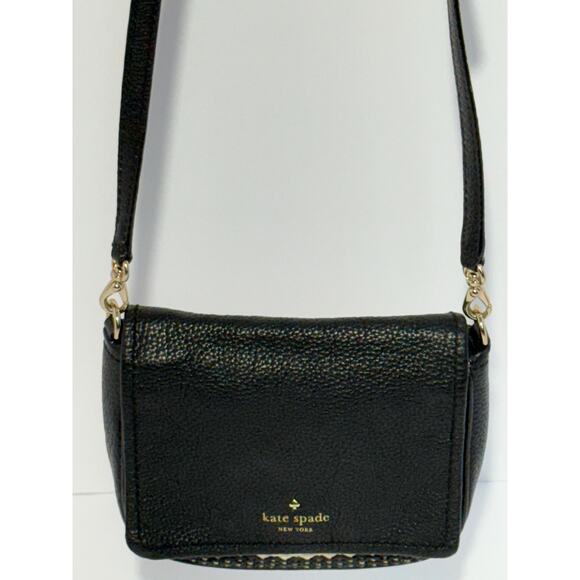 Kate Spade NY Cobble Hill Straw Abela Crossbody, Black Pebble Leather - Picture 1 of 11